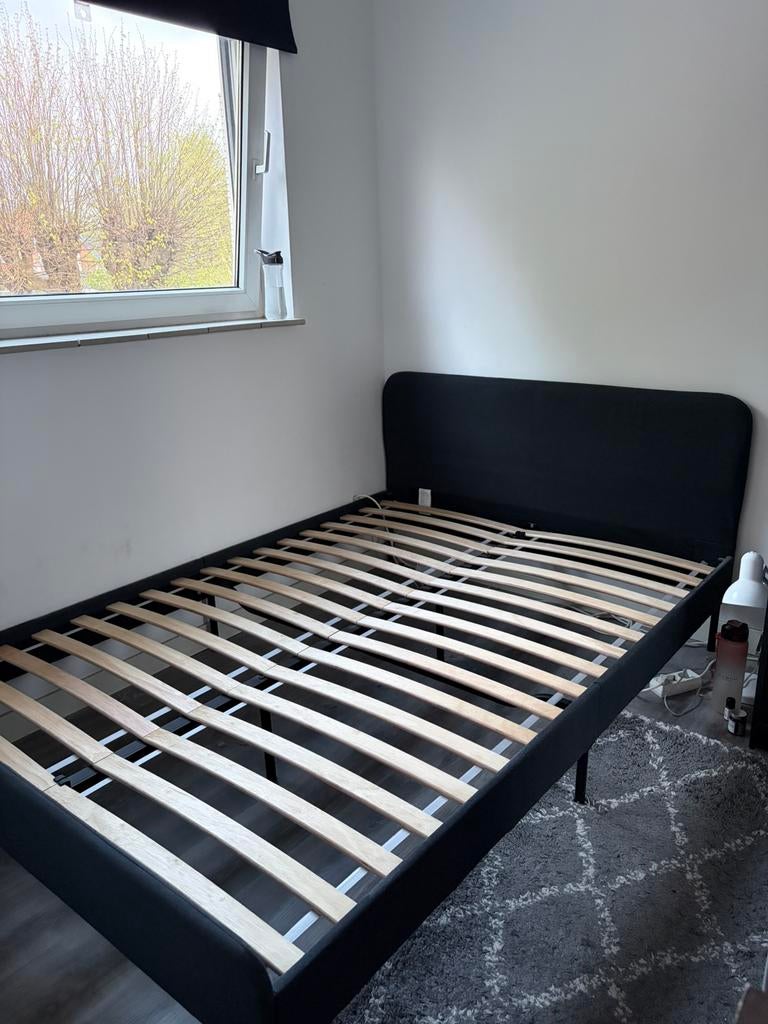 Ikea Slattum bed 140cm, Ophalen, Wit, Tweepersoons, 140 cm