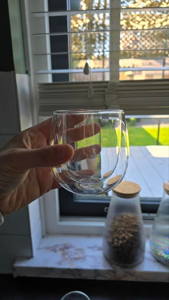 4 dubbelwandige glazen voor koffie of thee, Ophalen of Verzenden