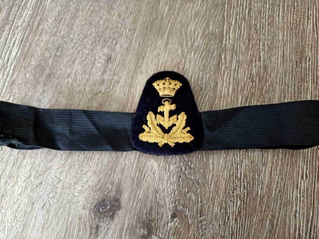 Militair Embleem, Pet Embleem, Koninklijke Marine Petband, Verzamelen, Militaria | Algemeen, Ophalen of Verzenden, Marine, Nederland