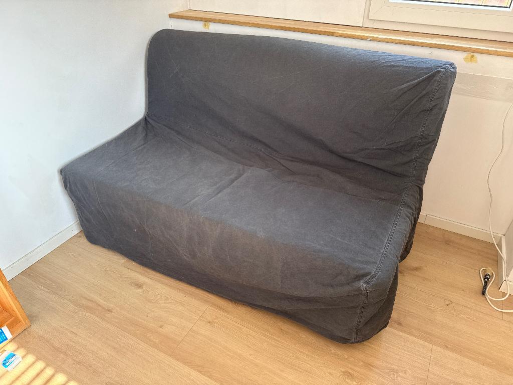 Ikea Lycksele slaapbank, Huis en Inrichting, Slaapkamer | Slaapbanken, Ophalen, Gebruikt, Tweepersoons, Grijs