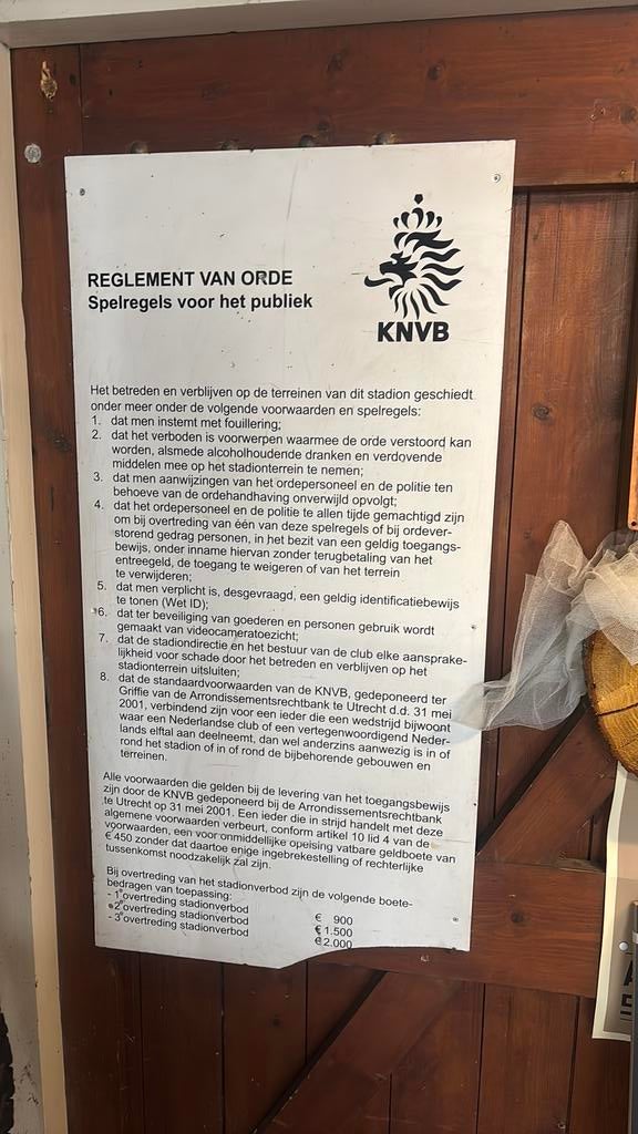 Knvb voetbal stadion bord, Ophalen of Verzenden, Zo goed als nieuw, Overige typen