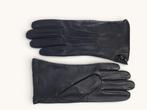 Zwarte dames schapenleren handschoenen met knoopsluiting, Ophalen of Verzenden, Nieuw, Maat 38/40 (M), Handschoenen