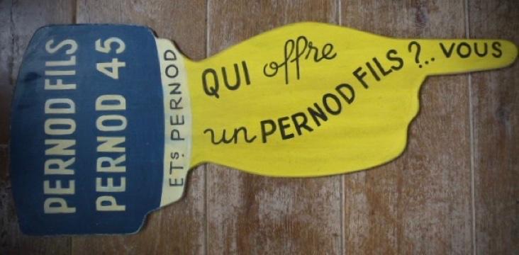 Houten reclamebord / Pernod Fils 45 / mancave / Frankrijk, Verzamelen, Merken en Reclamevoorwerpen, Reclamebord, Zo goed als nieuw