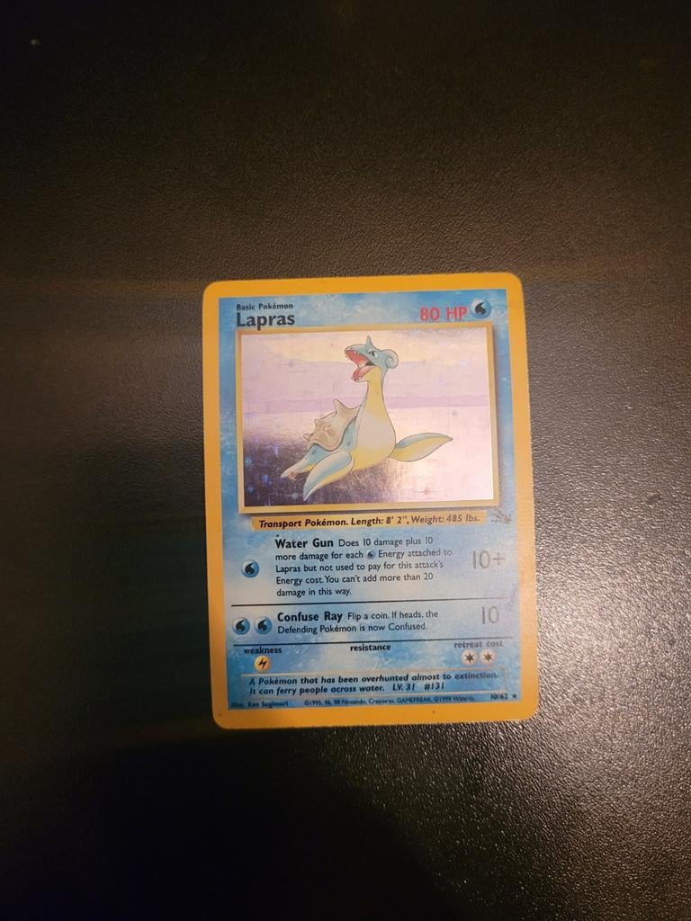 Lapras Holo - Fossil Set Pokémon Kaart, Ophalen of Verzenden, Gebruikt, Losse kaart, Foil