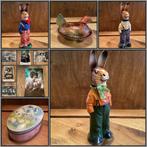 Oude candycontainer haas ei, kaarten,flockhaas, ertsgbergte, Diversen, Pasen, Ophalen of Verzenden, Gebruikt