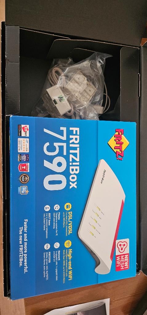 Nieuw in doos: Fritz!Box 7590, Computers en Software, Routers en Modems, Ophalen, Nieuw, Router met modem, FRITZ!Box
