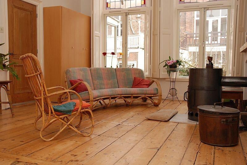 Rotan bank bohemien, Huis en Inrichting, Ophalen, Zo goed als nieuw