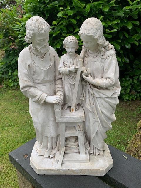 Antiek Religieus beeld van Josef, Maria en Jezus uit 1903, Antiek en Kunst, Curiosa en Brocante, Ophalen of Verzenden