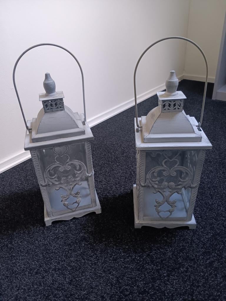 Grijze kandelaars 2 stuks, Huis en Inrichting, Woonaccessoires | Kandelaars en Kaarsen, Ophalen of Verzenden, Metaal, 25 tot 50 cm