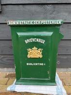 Authentieke PTT Brievenbus groen - grote platteland 1906, Ophalen, Gebruikt, IJzer, Wandbrievenbus