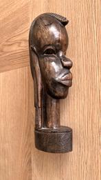 Afrikaans houtsnijwerk, mannen hoofd, 25cm, Ophalen of Verzenden