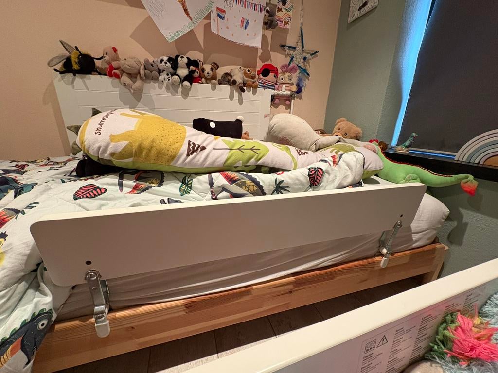 IKEA VIKARE Bedhekje - Wit, 90 cm, Kinderen en Baby's, Kinderkamer | Bedden, Ophalen, Zo goed als nieuw, Minder dan 140 cm, Minder dan 70 cm