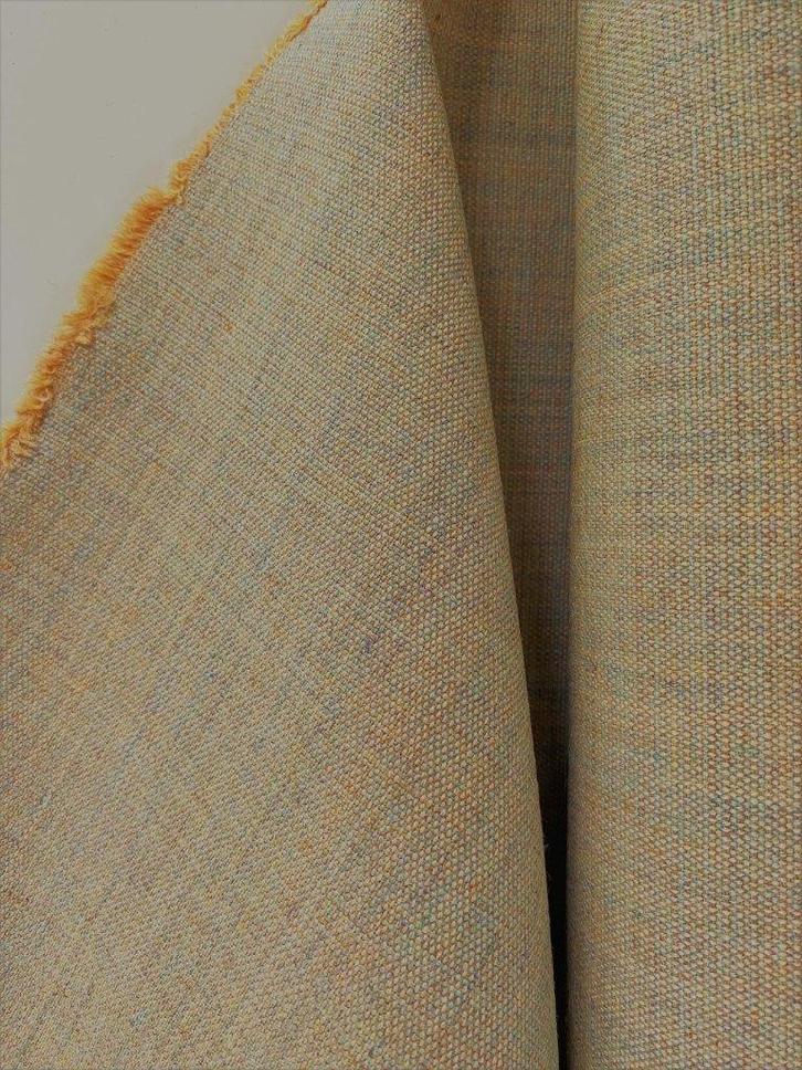 Kvadrat Canvas 2 224; lichtgrijs+oranje; restant meubelstof, Hobby en Vrije tijd, Stoffen en Lappen, Nieuw, Wol, 120 cm of meer