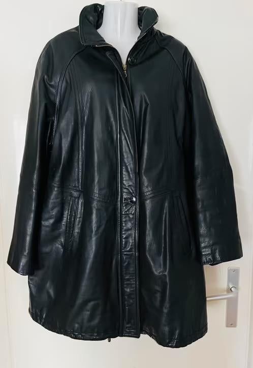 Rijo leren jas maat 48[vj], Kleding | Dames, Grote Maten, Ophalen of Verzenden, Zo goed als nieuw, Zwart, Jas of Mantel