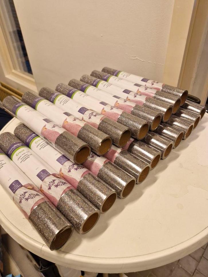 19x Cricut Glitter Iron-On Transferfolie - Zilver, Hobby en Vrije tijd, Knutselen, Nieuw, Ophalen of Verzenden
