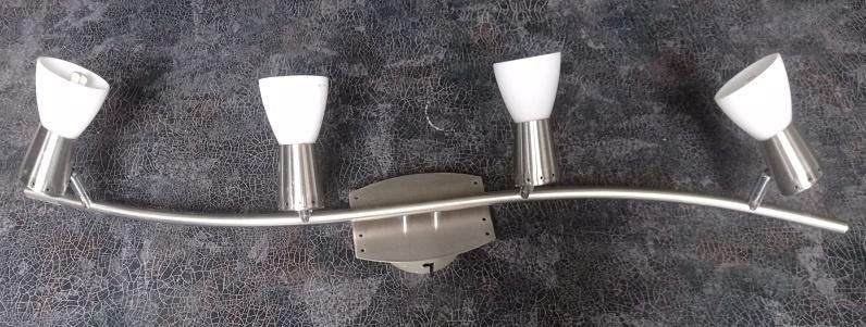 Plafondlamp  RVS, Ophalen, Gebruikt, Glas