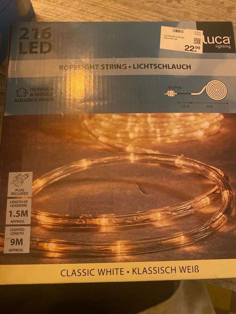 Luca Lighting 216 LED Lichtslang 9m Klassiek Wit Nieuw, Ophalen of Verzenden, Nieuw, Minder dan 50 watt