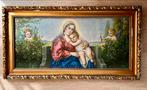 Klassiek schilderij Madonna met kind, gouden kitsch lijst, Ophalen