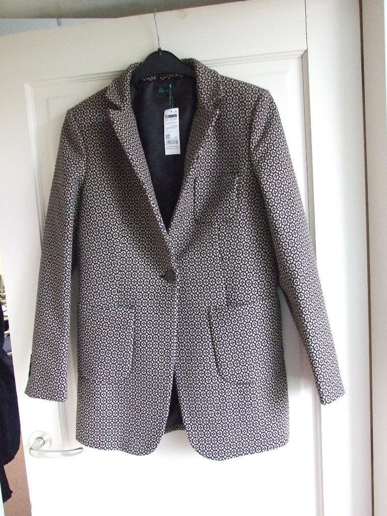 Benetton nieuwe colbert zwart beige maat 40, Maat 38/40 (M), Overige kleuren, Benetton, Nieuw