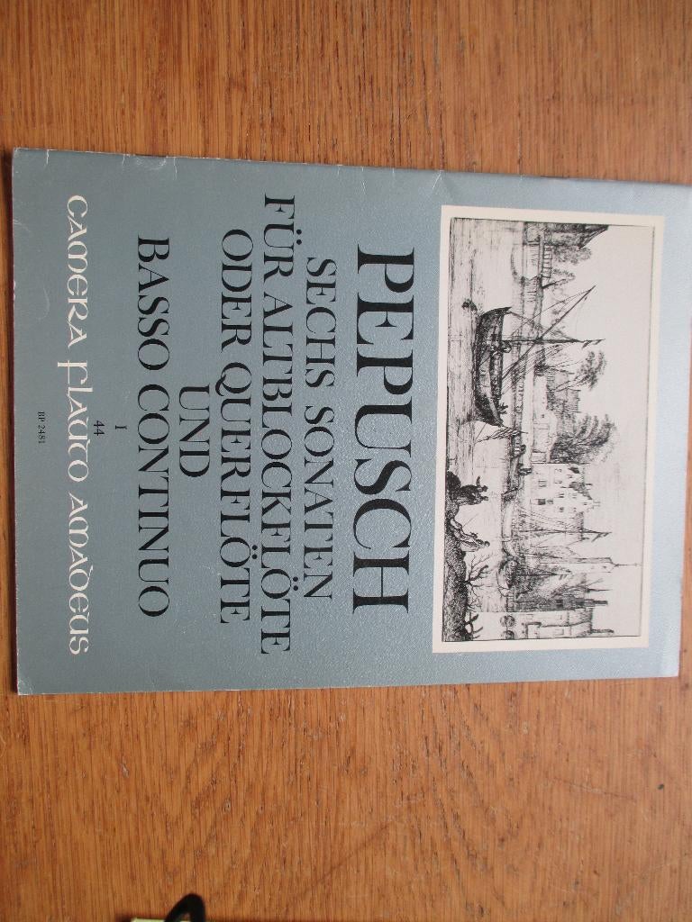 PEPUSCH - 3 SONATEN VOOR ALT BLOKFLUIT/DWARSFLUIT EN PIANO, Gebruikt, Blokfluit, Klassiek, Ophalen of Verzenden