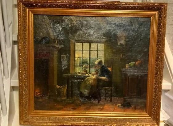 Schilderij, Antiek en Kunst, Kunst | Schilderijen | Klassiek, Ophalen of Verzenden