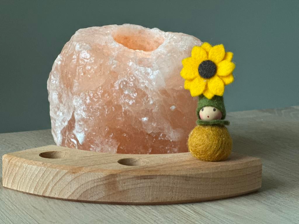 ZONNEBLOEM steker grimms jaarring seizoentafel zomer vilt, Ophalen of Verzenden, Nieuw, Figuurtje(s), Wolvilt