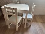 Wit kinder bureau met twee stoeltjes peuter tafel - Gebruikt, Kinderen en Baby's, Kinderkamer | Tafels en Stoelen, Ophalen, Gebruikt
