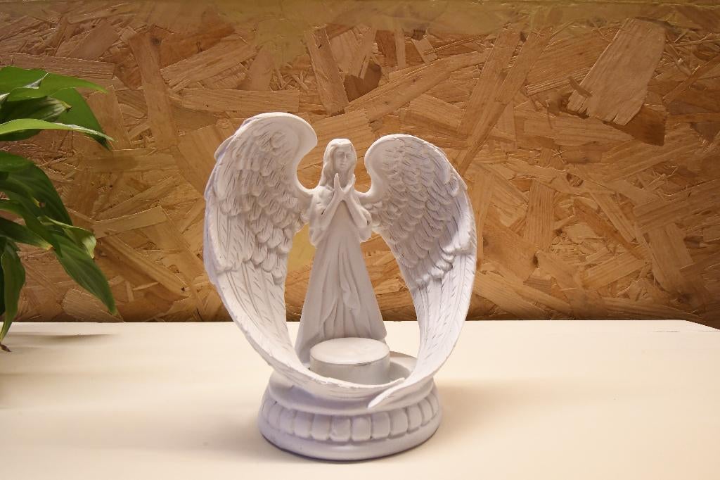 Kaarshouder Engel M, Overige materialen, Niet bekent, Niet bekent, Wit