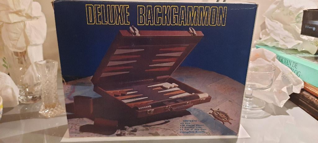 Backgammon vintage in doos, Een of twee spelers, Ophalen, Zo goed als nieuw, Reisspel