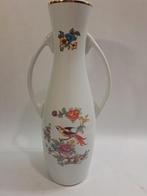Vintage Hongaarse porseleinen vaas met vogeldecor, Antiek en Kunst, Ophalen of Verzenden