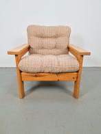 Vintage Scandinavische fauteuil van grenenhout en stof ´70, N, Vintage, 75 tot 100 cm, Ophalen of Verzenden