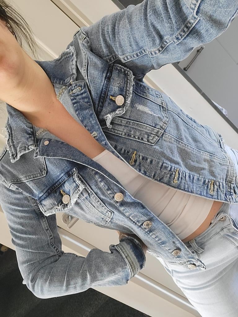 Zara denim jas jacket S 36 blauw, Blauw, Zara, Nieuw, Ophalen of Verzenden
