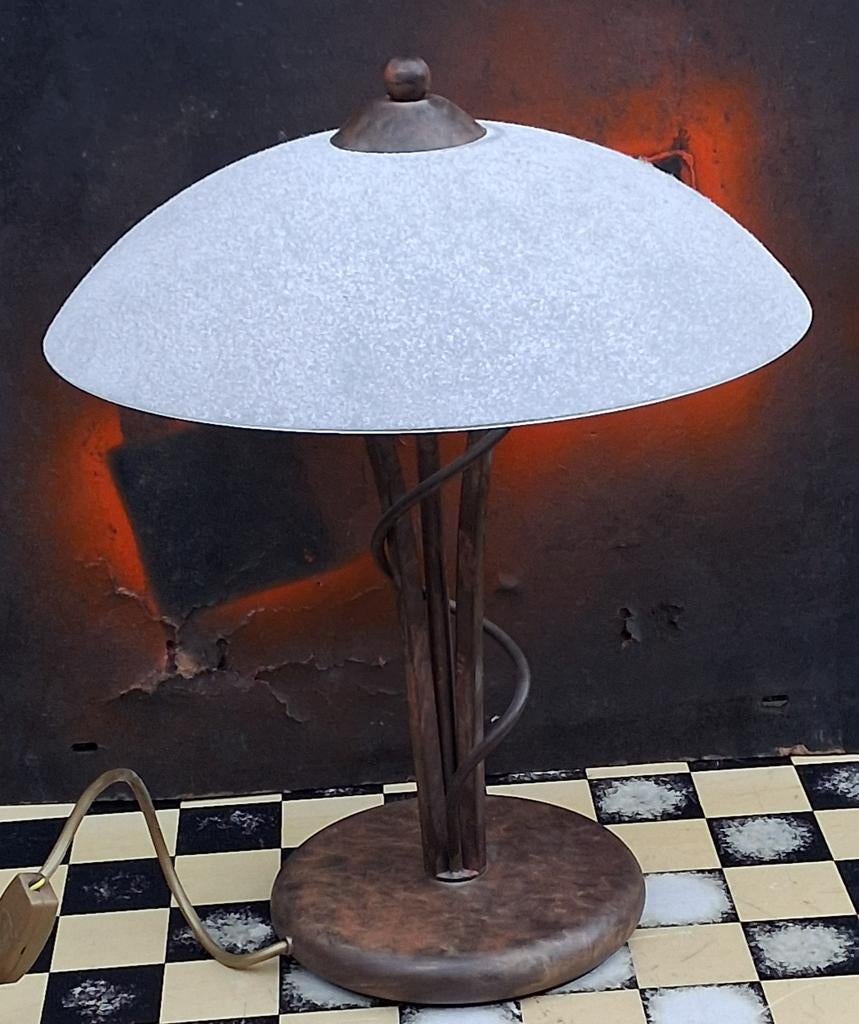 Mushroom table lamp. DEA. Italiaans design.  38/43 cm., Ophalen, Post modern, Zo goed als nieuw, Glas