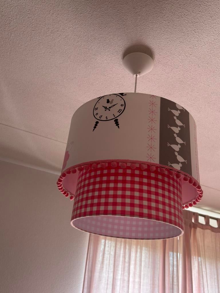 Coming kids kinderkamper lamp roze wit grijs, Ophalen, Zo goed als nieuw, Minder dan 50 cm