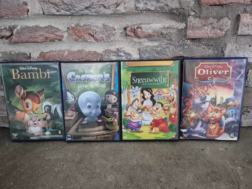 Bambi- Caspers poo school- Sneeuwwitje- Oliver& Co- DVD's, Alle leeftijden, Ophalen, Gebruikt