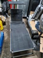 Opvouwbaar ligbed met zonnescherm - Zwart, Ophalen, Strandbed, Strandbed, Bed
