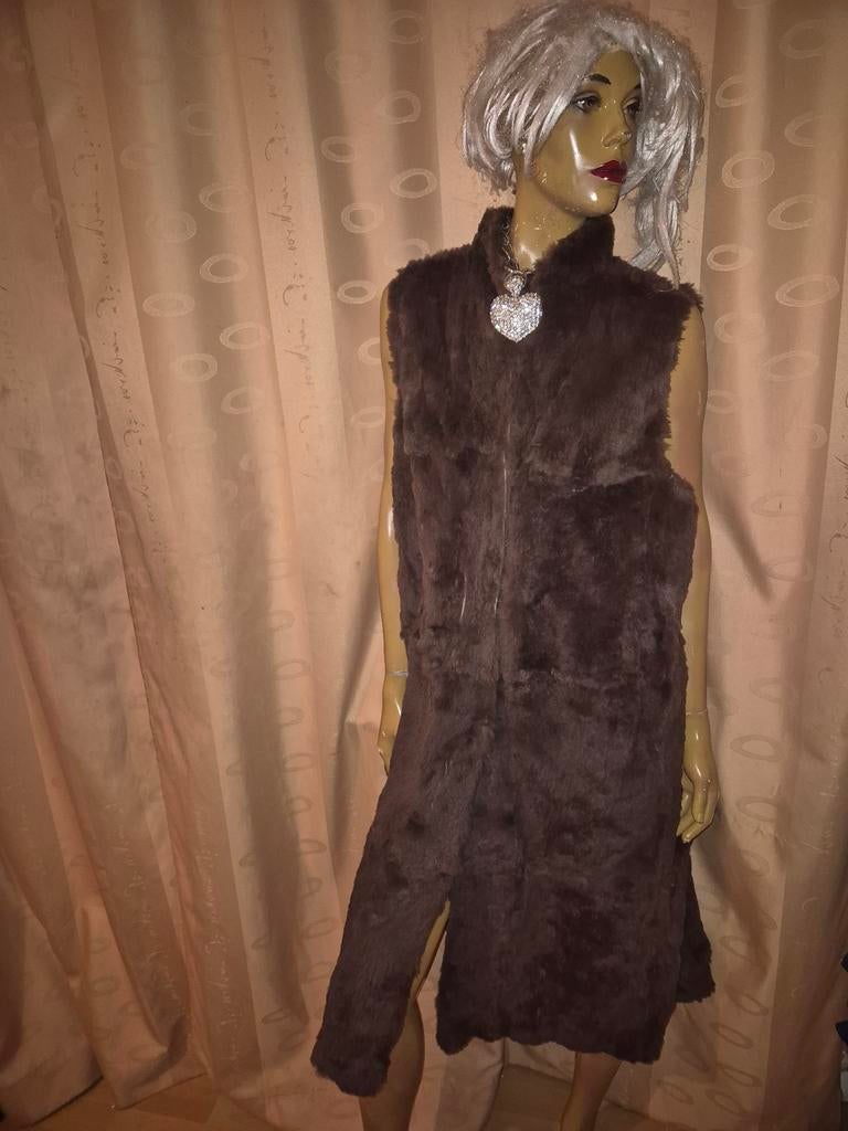 Lange bruine bodywarmer keska maat 46, Kleding | Dames, Bodywarmers, Ophalen of Verzenden, Zo goed als nieuw, Maat 46/48 (XL) of groter