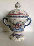Prachtige Polychroom Delfts Blauw Gemberpot met Deksel, Ophalen of Verzenden