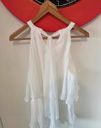 Witte plissé top met strikdetail, Kleding | Dames, Tops, Wit, Maat 46/48 (XL) of groter, Ophalen of Verzenden, Zo goed als nieuw
