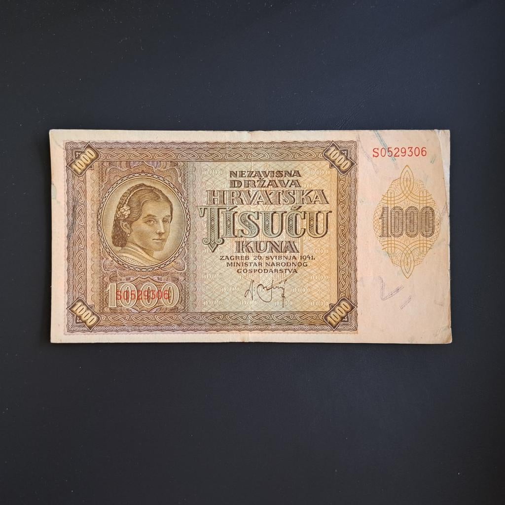 1000 kuna Kroatië #023, Verzenden, Overige landen, Los biljet