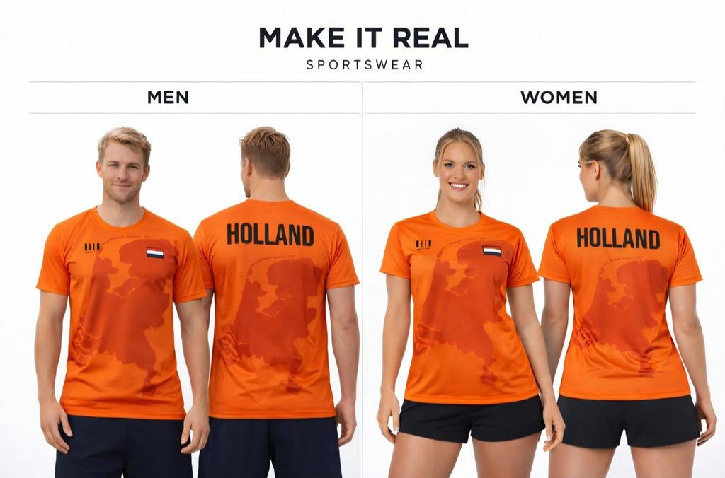 Oranje Holland shirt, ( make it real sportswear ), Kleding | Dames, T-shirts, Ophalen of Verzenden, Oranje, Korte mouw