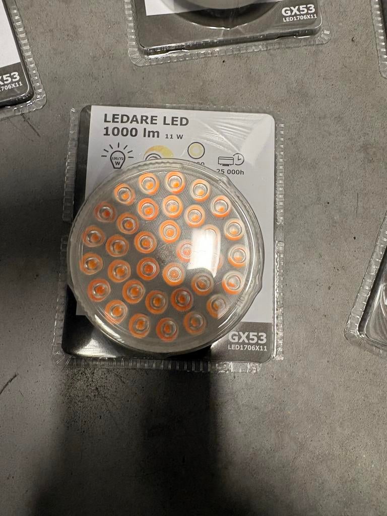 12x IKEA LEDARE LED Lamp GX53 1000lm 11W (75W equivalent), Led-lamp, 60 watt of meer, Nieuw, Overige fittingen