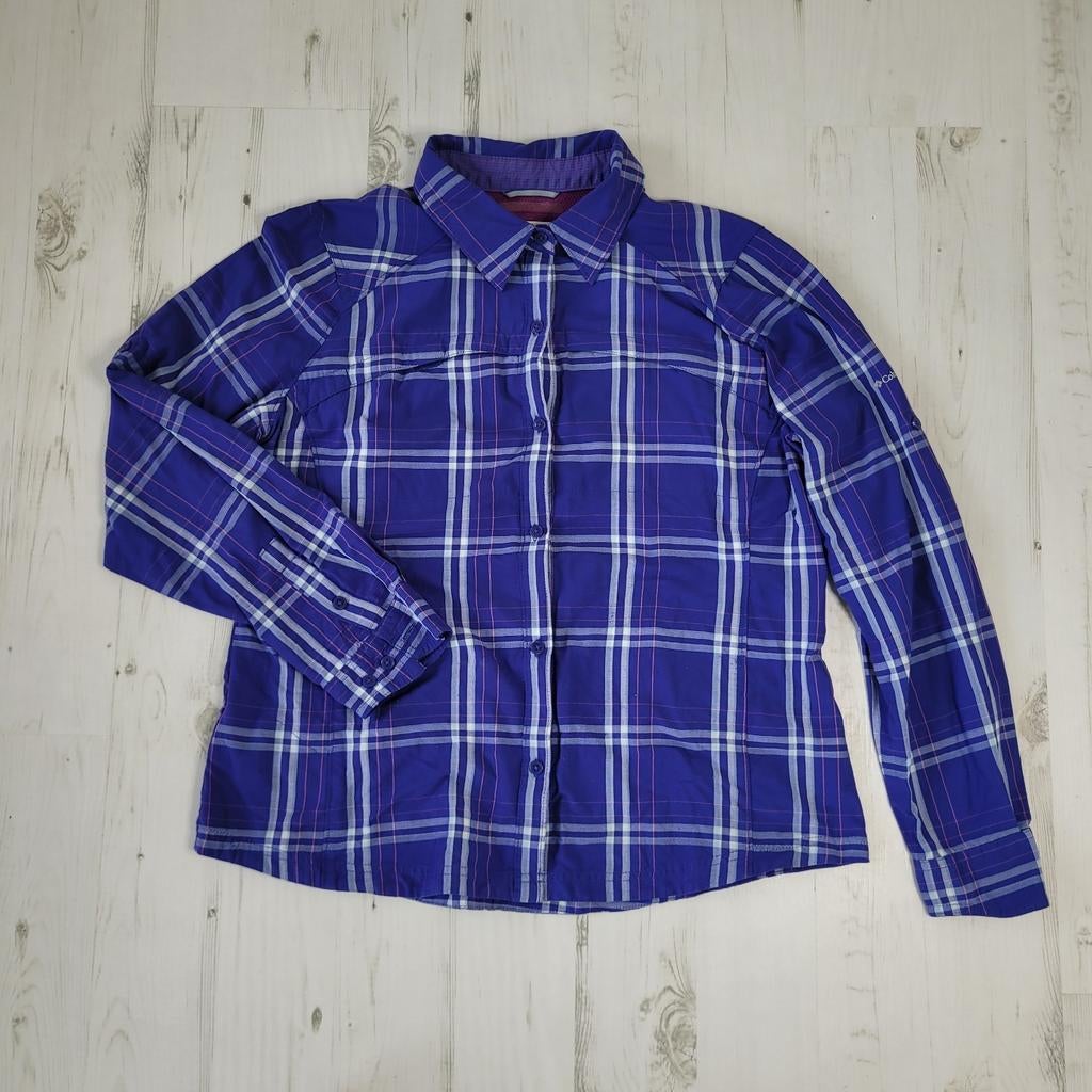 Columbia wandelshirt outdoor dames XL geruit paars blauw, Columbia, Paars, Ophalen of Verzenden, Zo goed als nieuw