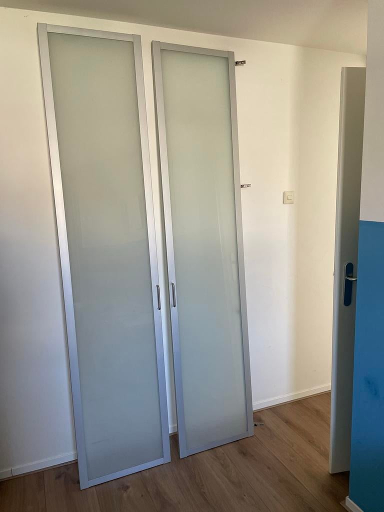 Twee glazen deuren voor hoge IKEA Pax kast (236 cm), Ophalen, Gebruikt, 200 cm of meer, 50 tot 100 cm