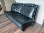 Zwart leren Leolux bank, Ophalen, Gebruikt, Tweepersoons, Leer