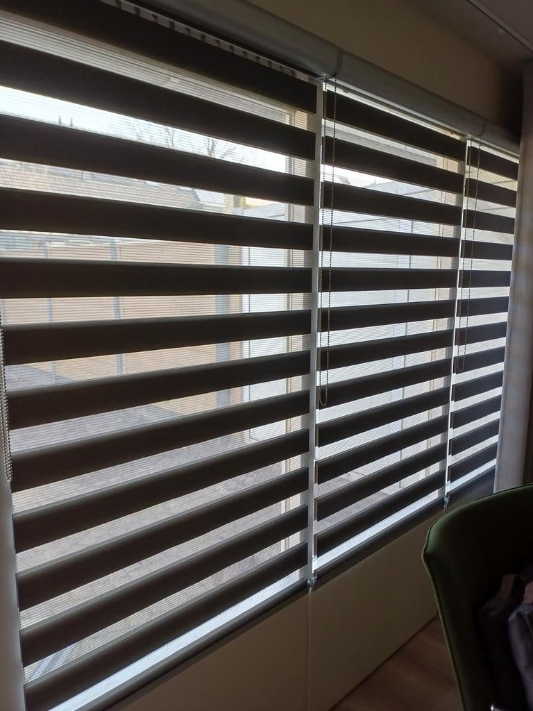 Duo rolgordijnen, antraciet, zgan, Overige kleuren, Zo goed als nieuw, Modern, 150 tot 200 cm