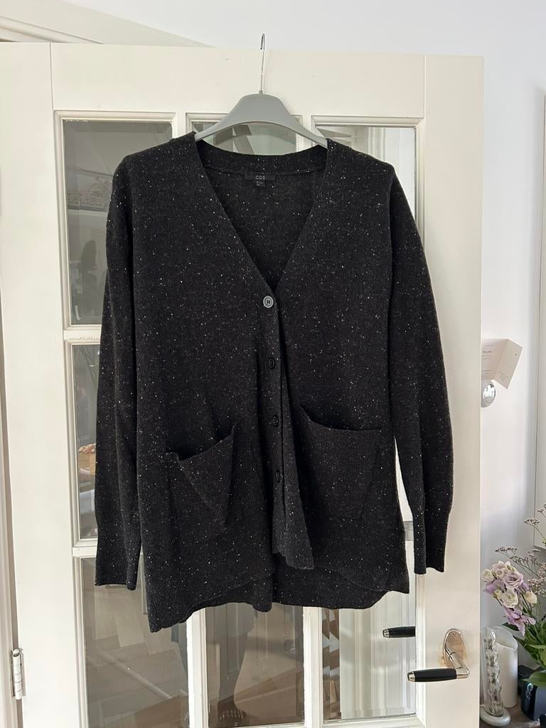 Wollen oversized vest van COS in antraciet kleur, Ophalen of Verzenden, Zo goed als nieuw, Maat 36 (S), Grijs