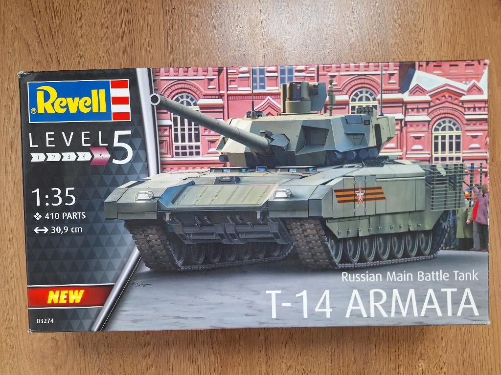1:35 1/35 Revell T-14 Armata Russian Main Battle Tank, Tank, Ophalen of Verzenden, Zo goed als nieuw, 1:32 tot 1:50