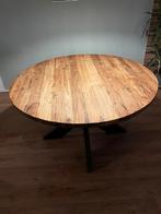 Teak houten ronde tafel, Ophalen, Gebruikt, 100 tot 150 cm, Teakhout