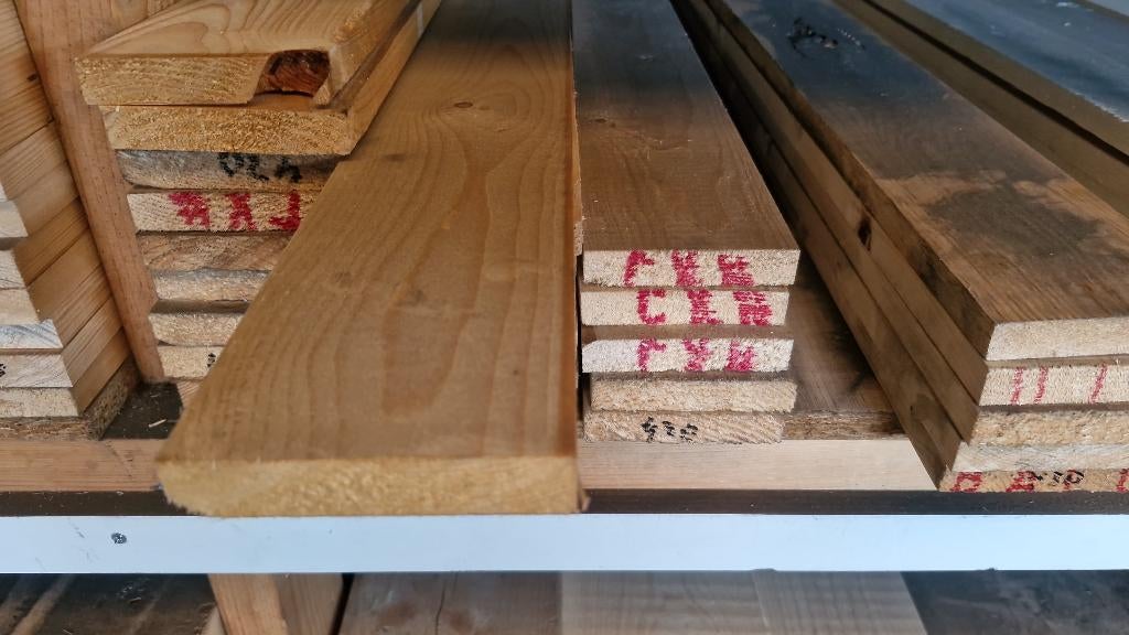 2e keus Vurenhout ,18x95mm,22x175mm, Ophalen, Minder dan 25 mm, Zo goed als nieuw, Plank